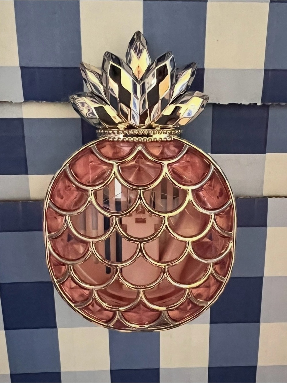 Bath & Body Works Gold-Trim Pink Pineapple Car fragrance Vent visor clip NWT
